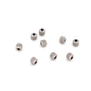 A collection of small, round gold stainless steel spacer beads for jewelry making.