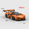 Orange classic supercar building blocks set featuring a detailed model car.