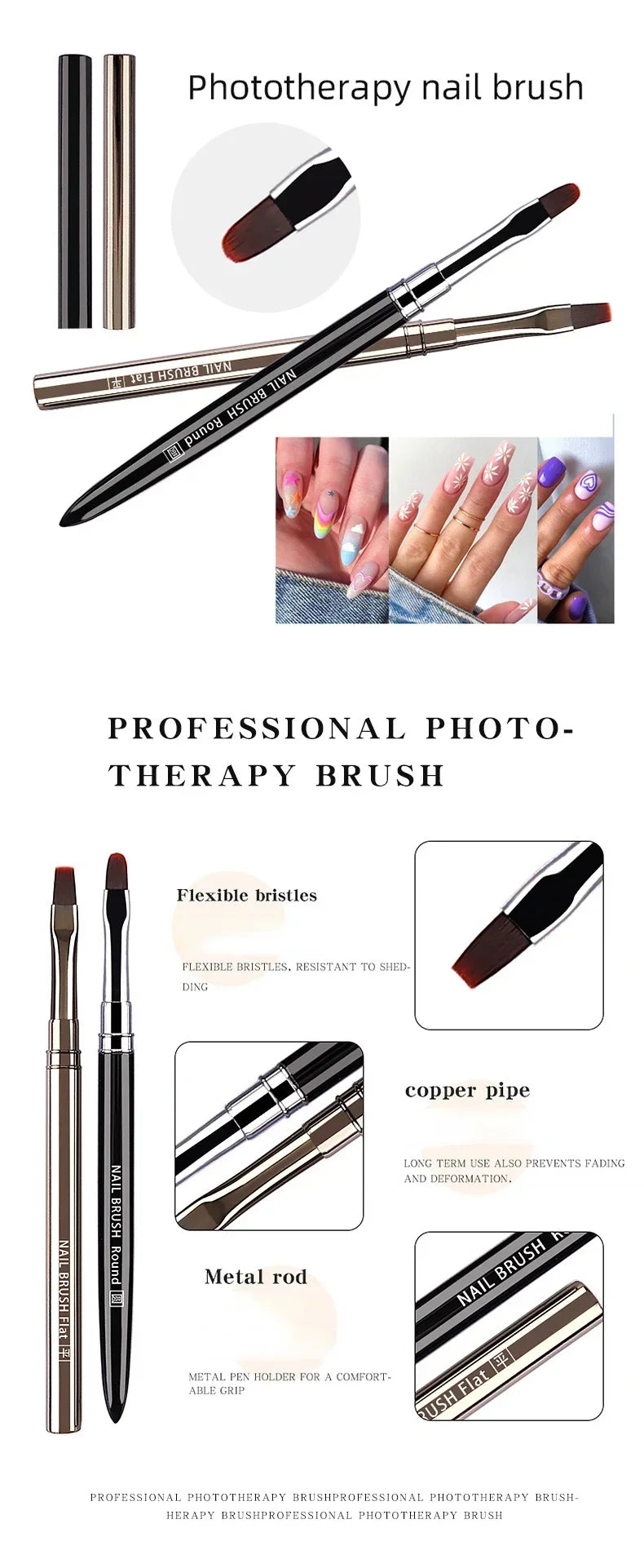 Professional Nail Art Brush Set for Gel and Acrylic