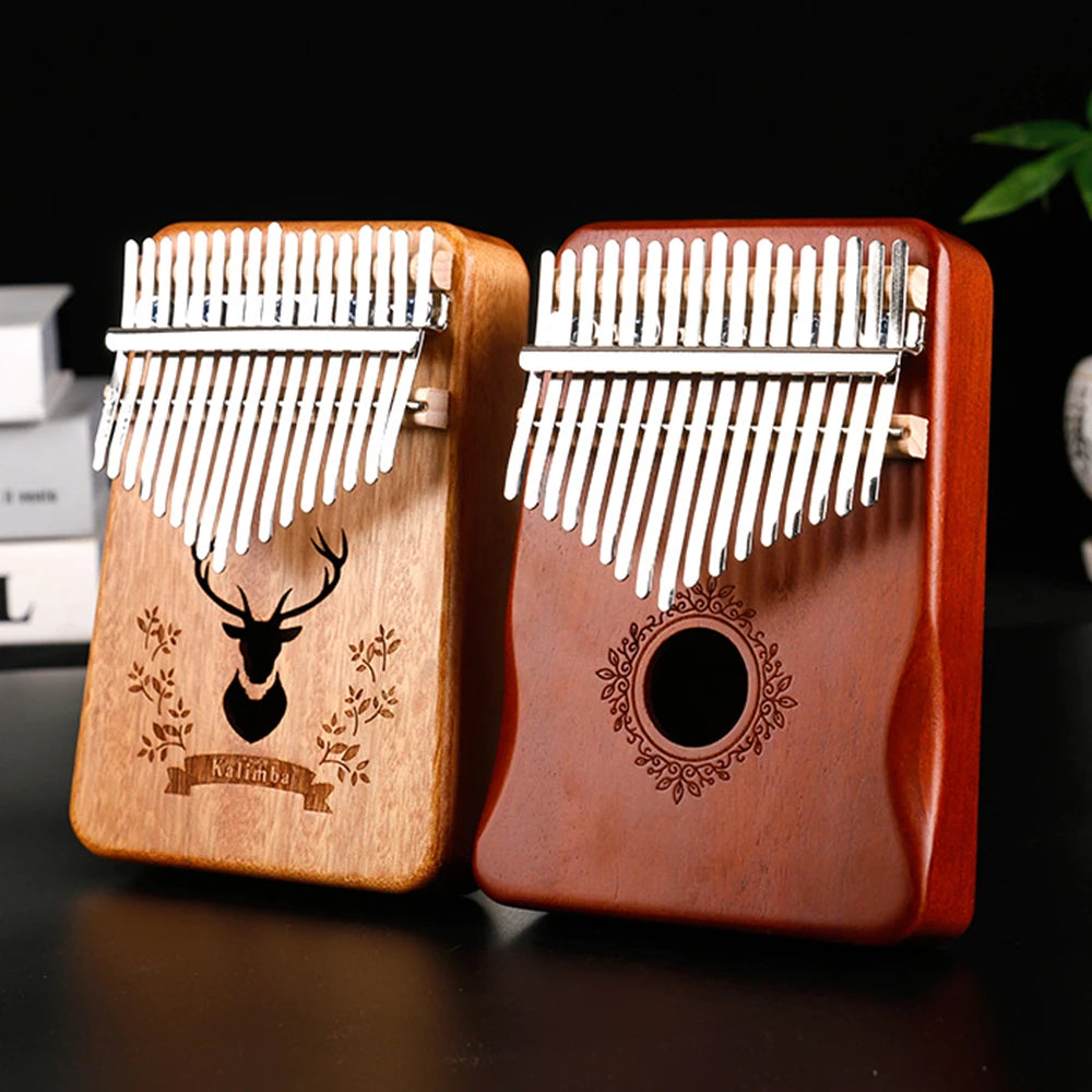 17-Key Mahogany Kalimba Thumb Piano