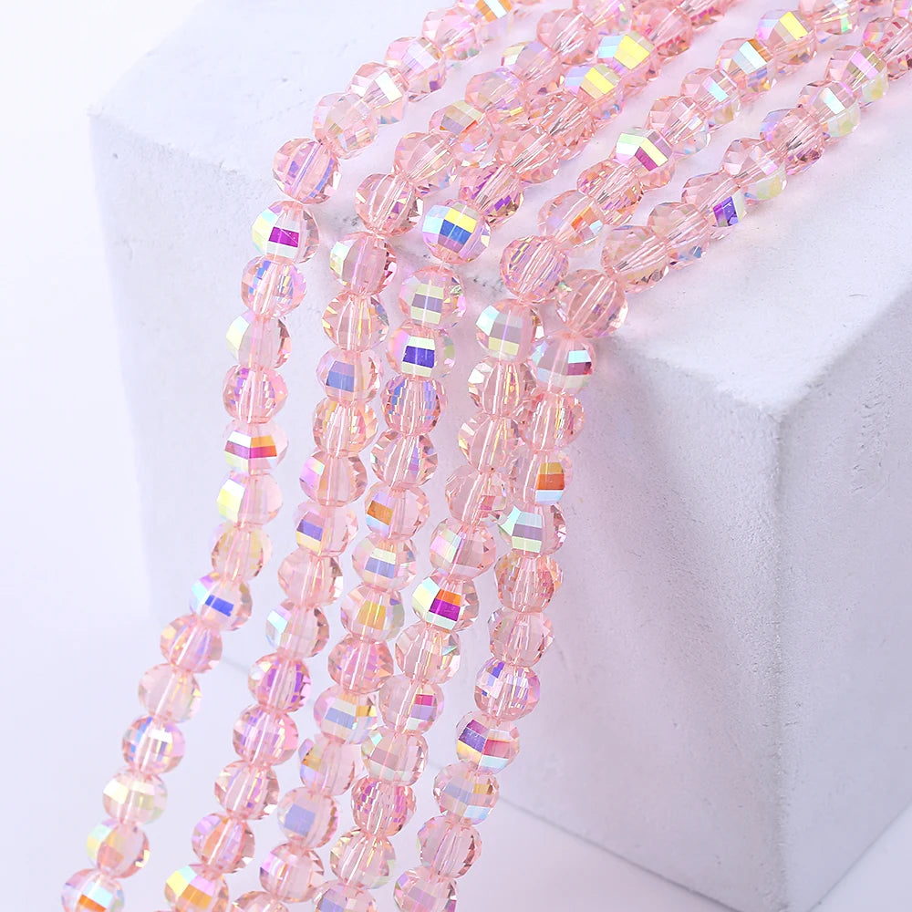 8mm Glass Watermelon Loose Beads for Jewelry Making (50-Pack)