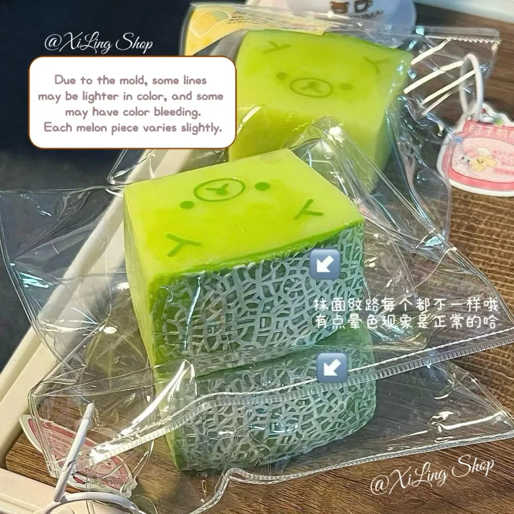 Melon Bear Squishy Stress Relief Toy – Soft Butter Texture