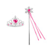 Silver and pink crown and wand playset for a royal princess dress-up