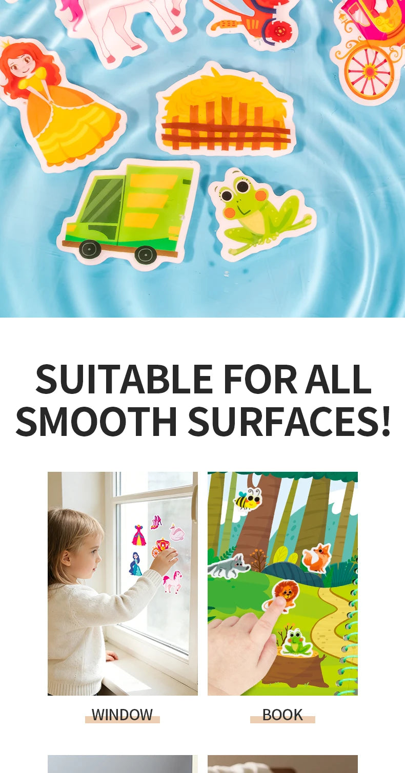 Reusable Jelly Sticker Book for Kids – Multi-Theme Creative Play