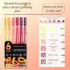 A set of six vibrant acrylic gel pens in various colors including yellow, orange, and red for painting and drawing