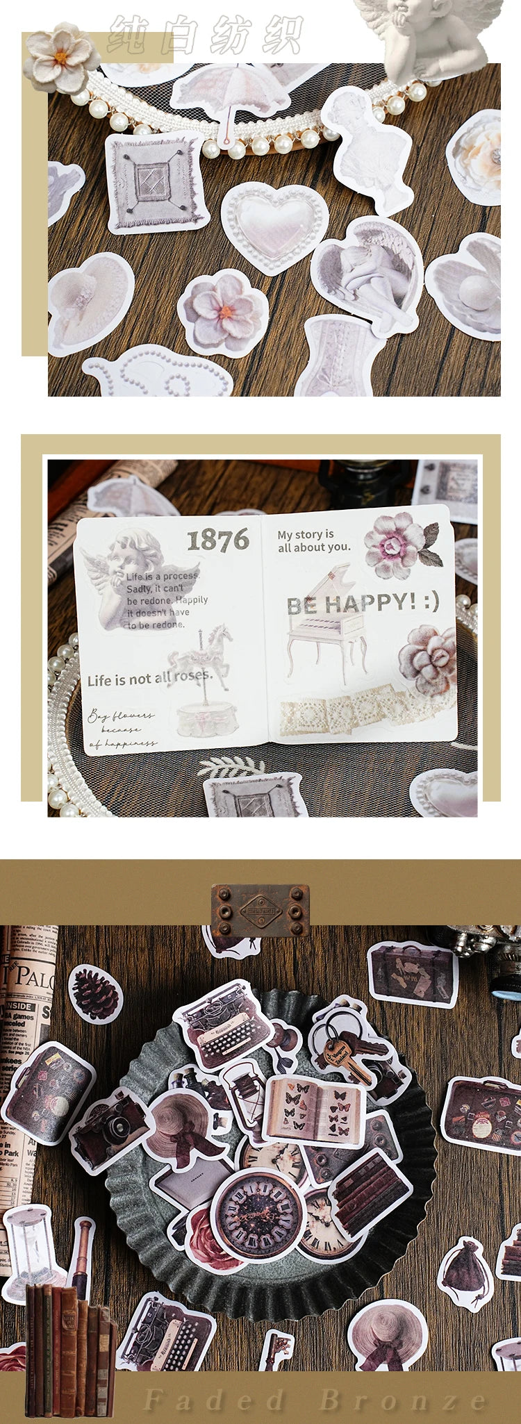Vintage Alchemy Washi Sticker Pack – 50 Unique Metal-Inspired Designs for DIY Crafts