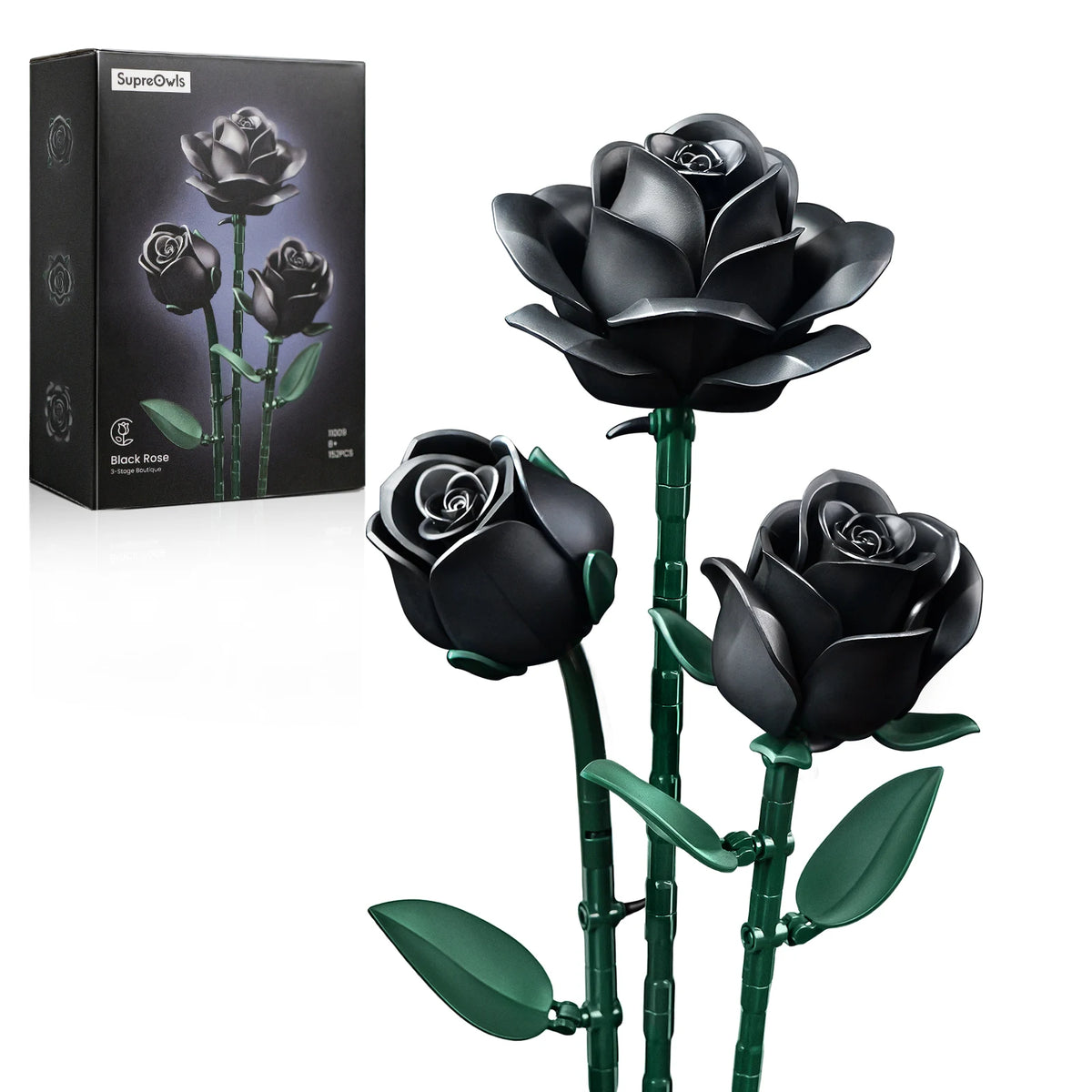 Gothic Rose Bouquet Building Kit — Dark Floral Home Decor for Adults