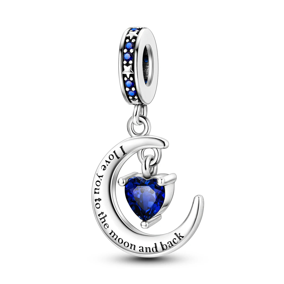 925 Sterling Silver Heart Charm Beads for Bracelets and Necklaces