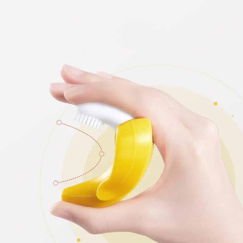 Banana-Shaped Silicone Baby Teether & Training Toothbrush