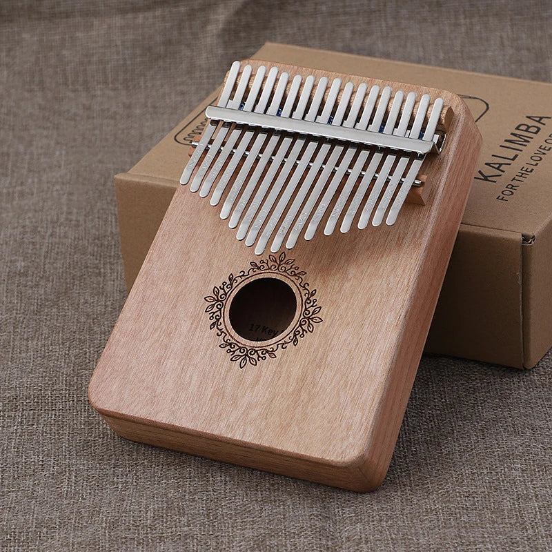 17-Key Mahogany Kalimba Thumb Piano