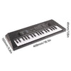 A black 37-key portable electric keyboard piano with a microphone for kids shown from above.