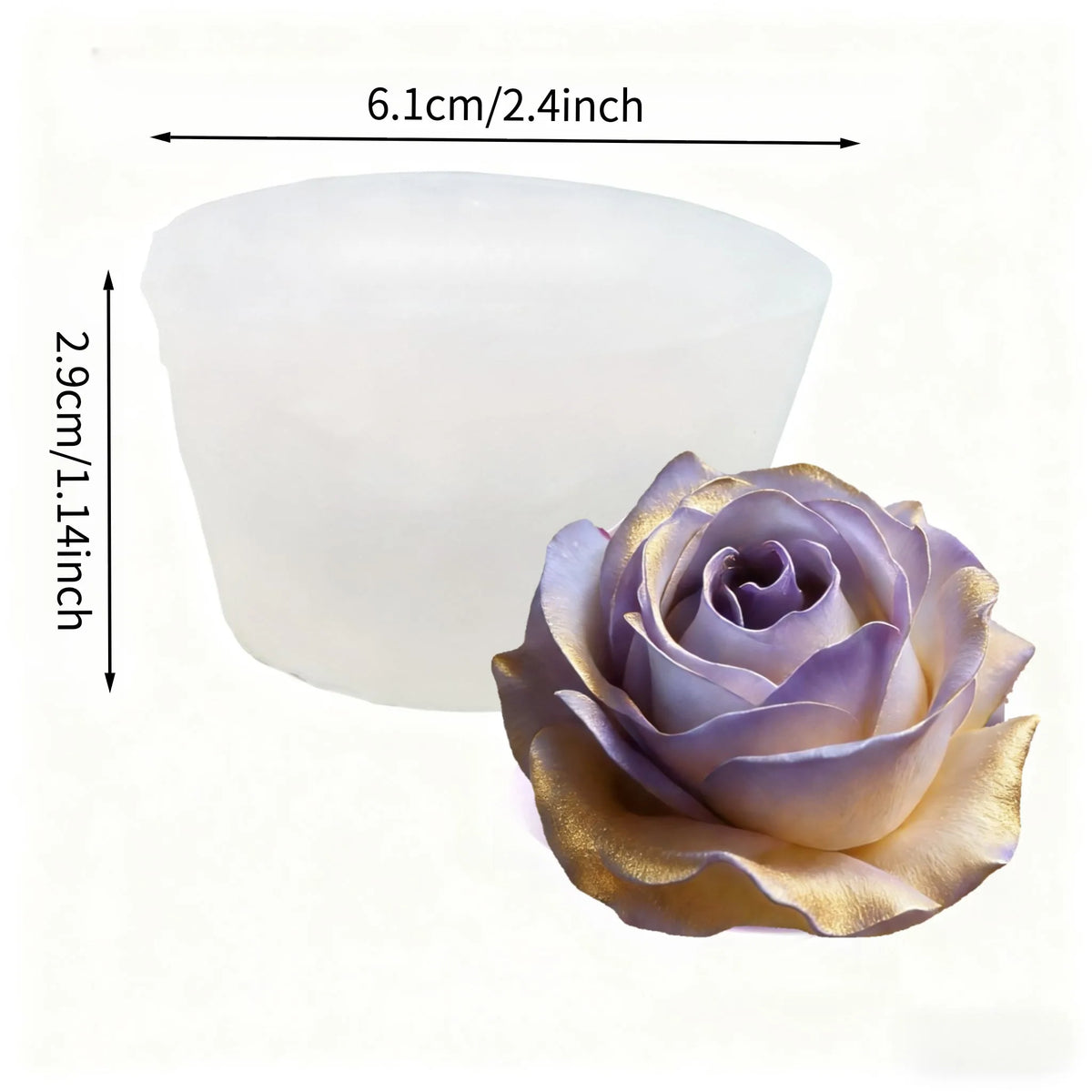 Reusable Rose Silicone Mold with Realistic Layered Petals