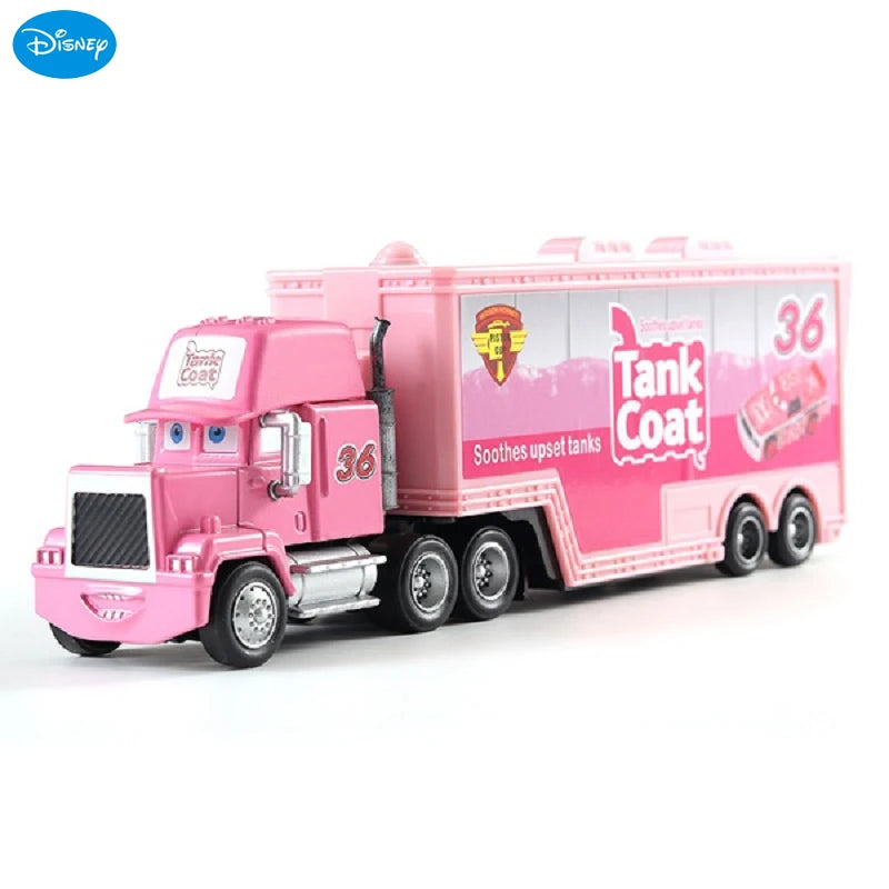 Pink Tank Coat die-cast toy hauler truck with a 36 and a tank coat graphic