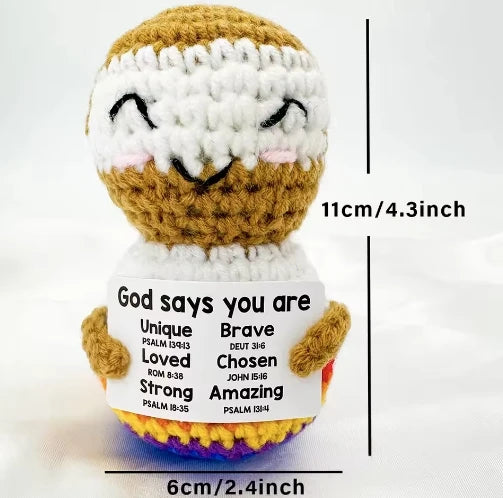 Handmade Crochet Pocket Hug Doll with Positive Vibe