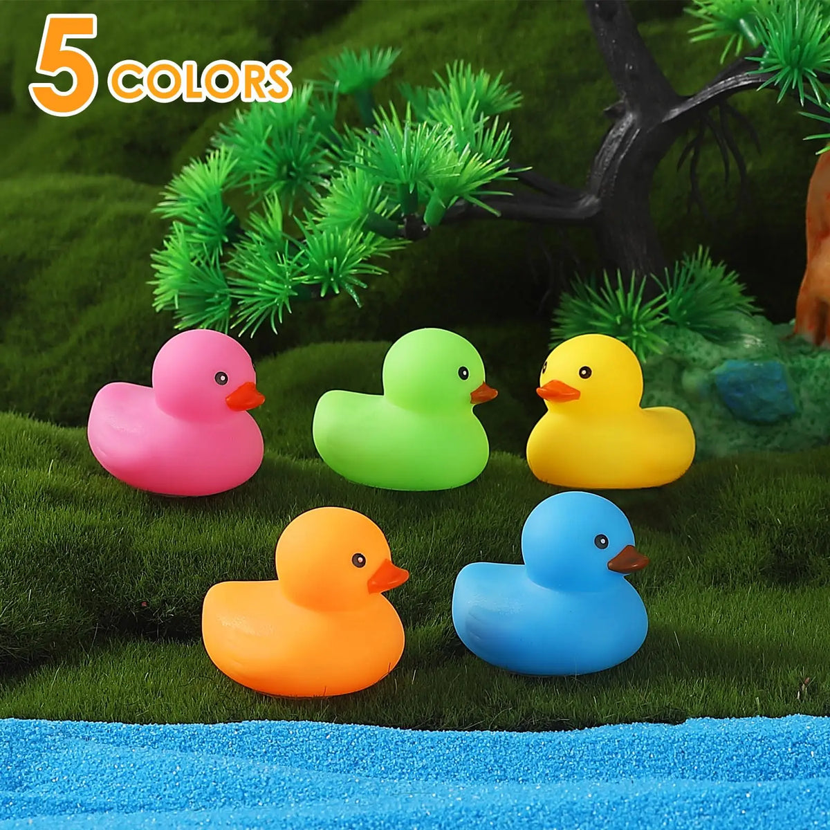 Multicolor Mini Rubber Ducks – Fun Bath Toys & Party Favors