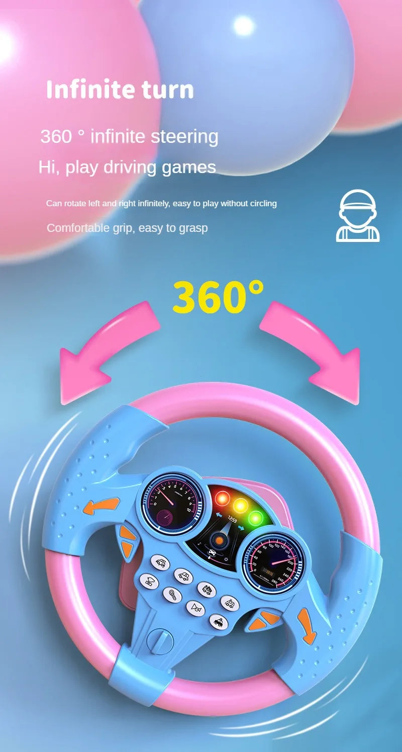 Interactive Steering Wheel Toy with Lights & Sounds for Toddlers