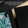 A close-up of a black poker card featuring a green design and the letter K, displayed on a dark surface.