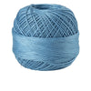 A ball of light blue 100% cotton crochet thread used for tatting and embroidery.