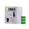 A gray building block set designed to look like an ATM, featuring coin slots and a display screen.