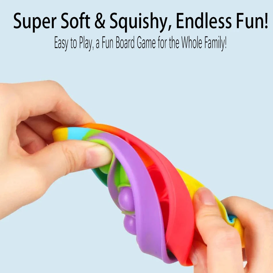 Rainbow Pop Fidget Toy – Large 20cm Squishy Sensory Stress Relief for Kids & Adults