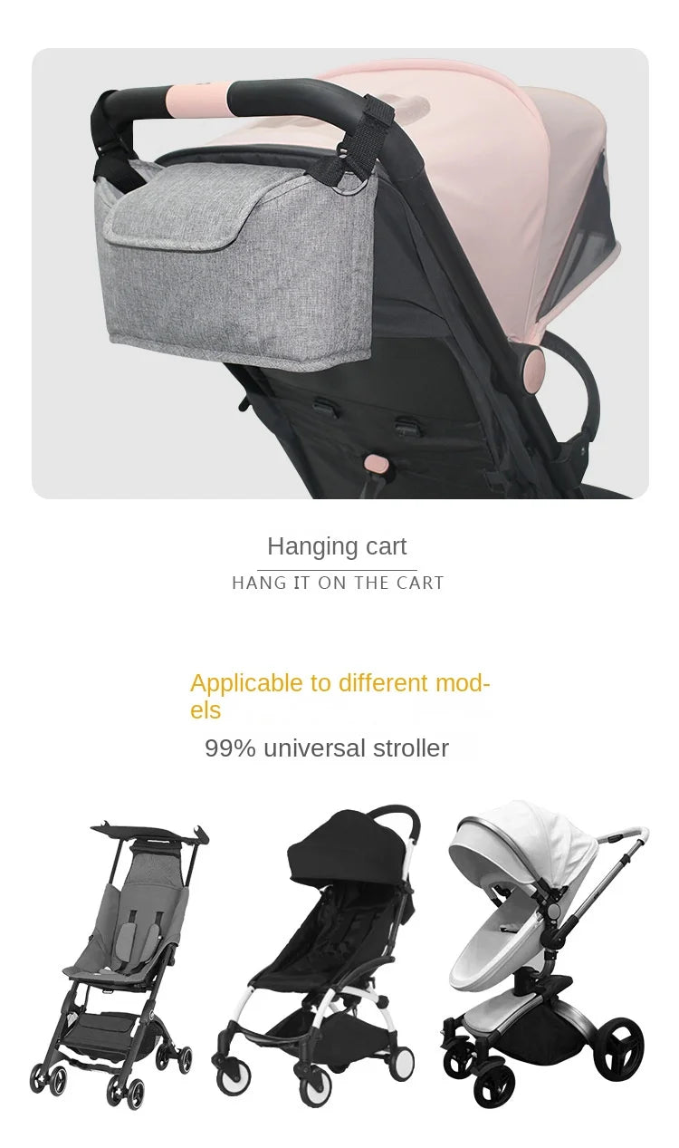 Large-Capacity Stroller Organizer Bag with Cup Holders