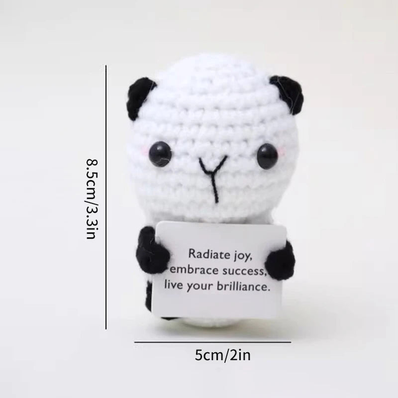 Handmade Crochet Positive Doll with Hugging Card