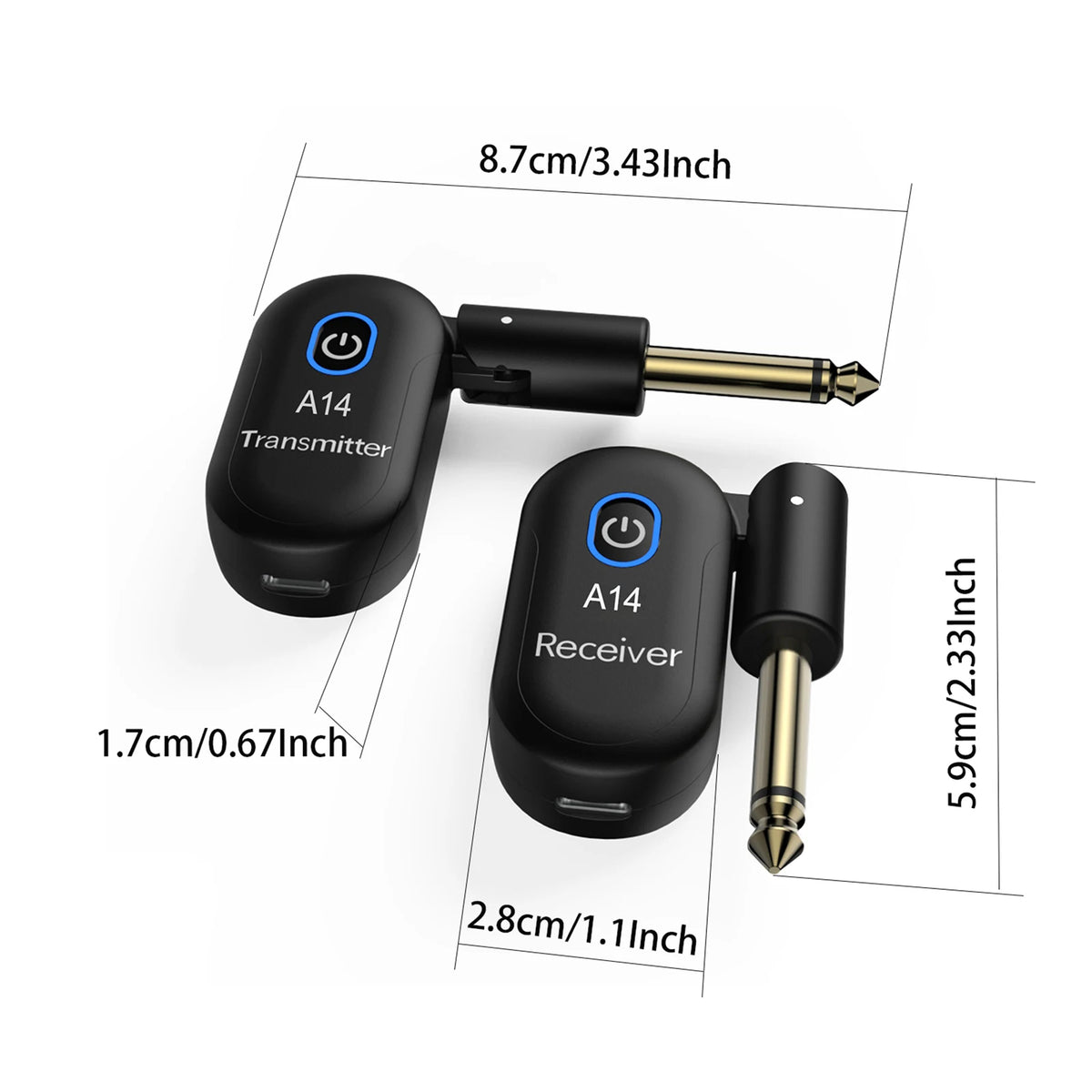2.4GHz Wireless Guitar System with Rechargeable Transmitter & Receiver