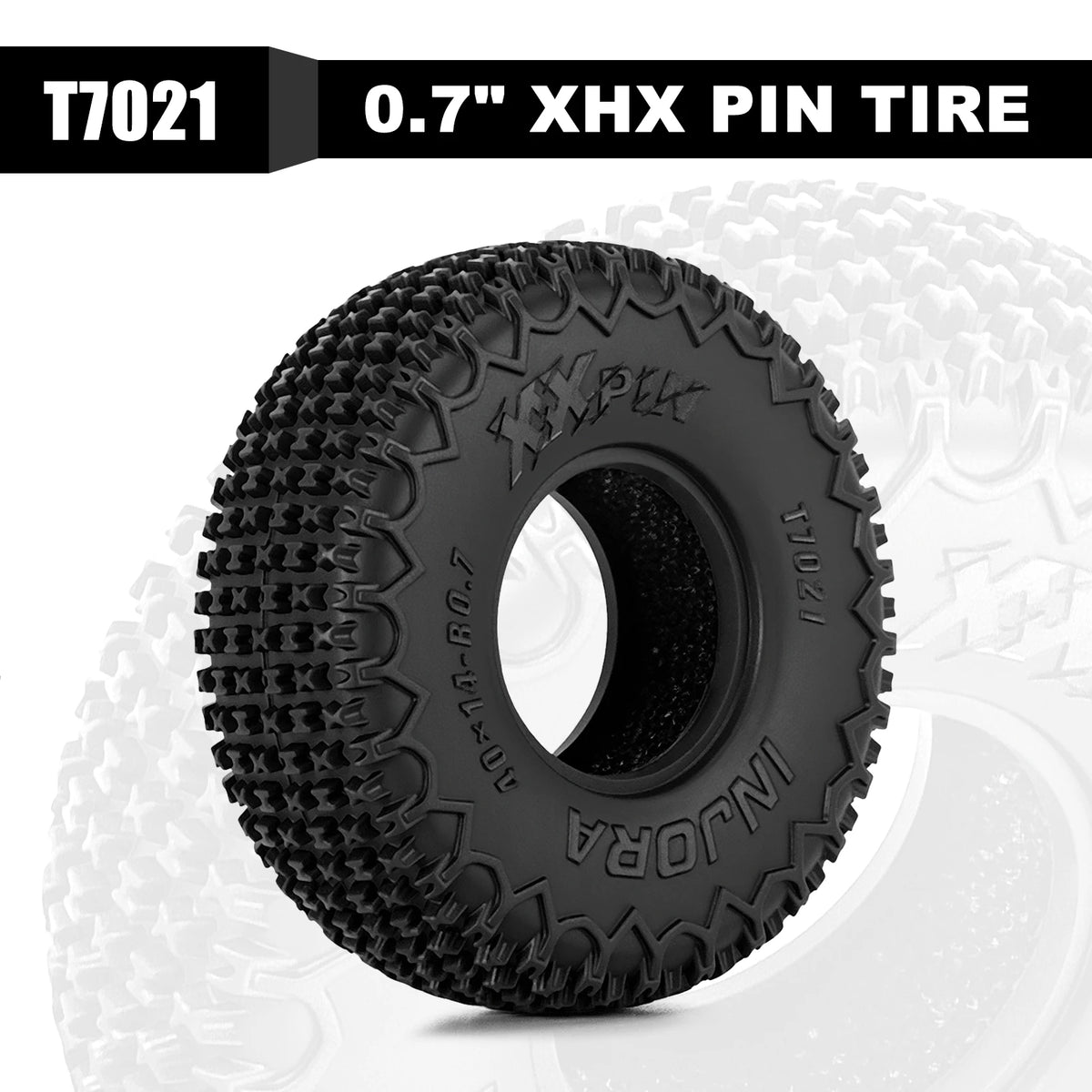 INJORA 40x14mm XHX Pin Tires for 1/30 RC Crawler (Set of 4)