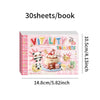 Korean Style Duplex Sticker Set (30 Sheets) for Scrapbooking & Journaling