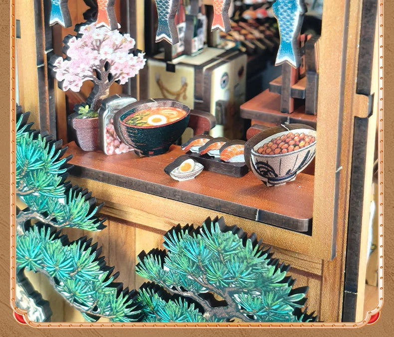 DIY Wooden Miniature Japanese Tavern Model Kit with LED Lighting