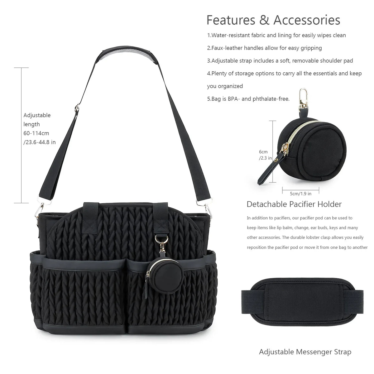 Waterproof Diaper Bag with Multiple Pockets for Parents