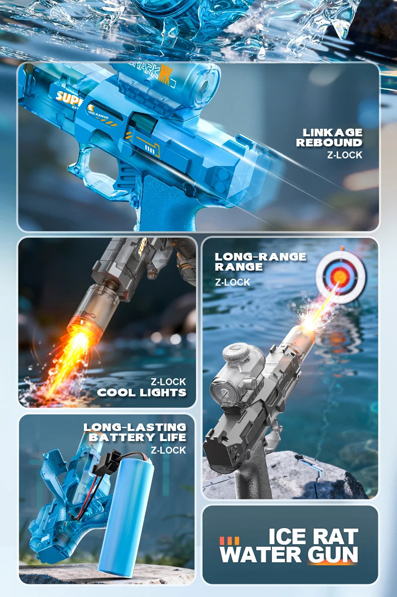 High-Pressure Electric Water Blaster with Flame LED Effect