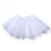 White three-layer tutu skirt for girls with a gathered waistband