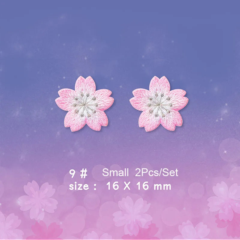 Cherry Blossom Embroidered Patches for DIY Decoration