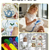 A DIY cross stitch starter kit featuring embroidery designs of flowers and plants on fabric.