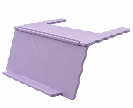 A purple foldable Mahjong card holder with a non-slip stand.