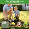 9-Piece Heavy Duty Gardening Tool Set with Ergonomic Handles and Storage Bag