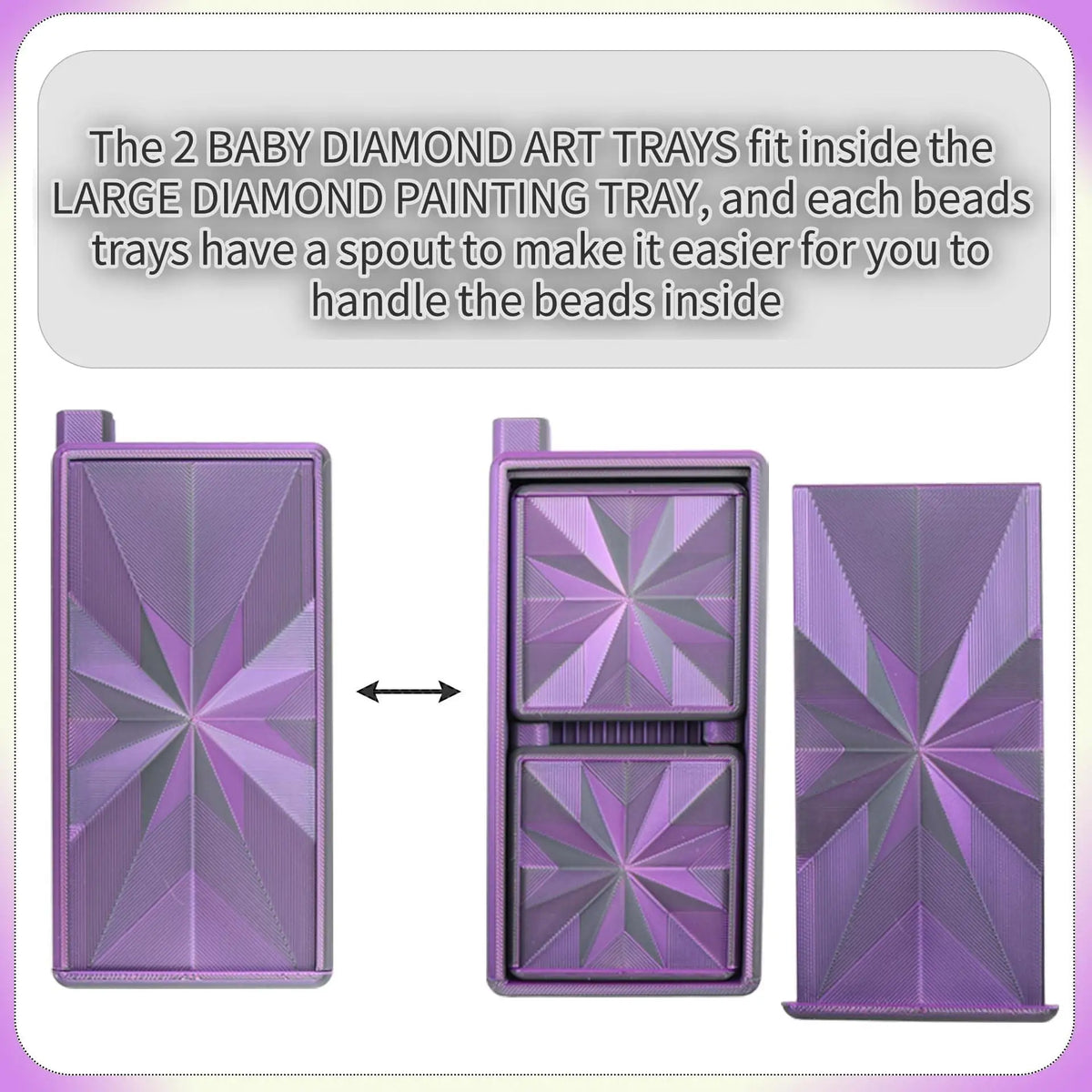 Stackable Diamond Painting Organizer Tray with Tweezers & Brush