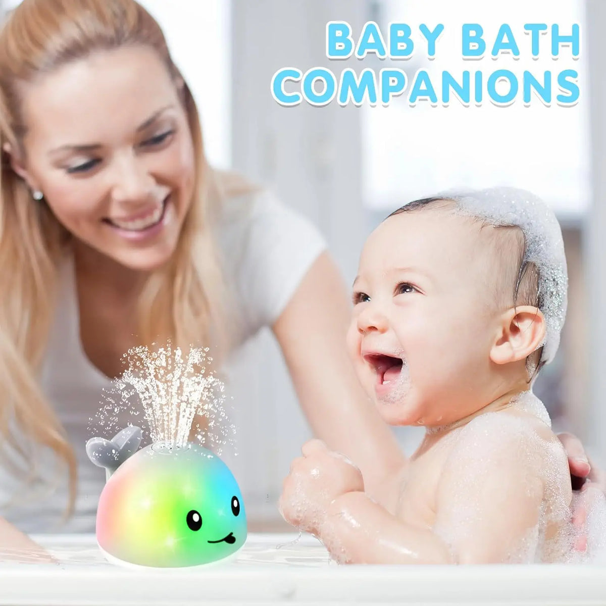 Interactive Whale Bath Toy with Lights and Water Spray