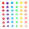 Multicolor Polyhedral Dice Set for RPG and Board Games
