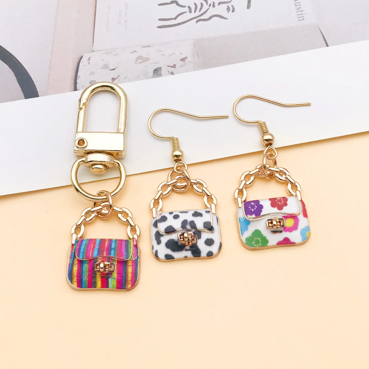 Colorful Enamel Handbag Charms for Jewelry Making