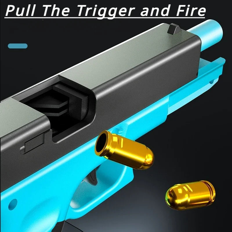Automatic Shell Ejecting Pistol Toy with Realistic Blowback Action