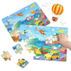 A colorful jigsaw puzzle depicting various animals and scenes for children.