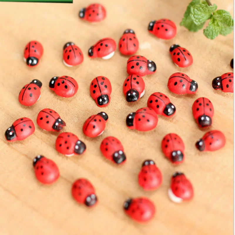 Self-Adhesive Wooden Ladybug Magnets for DIY Craft Projects