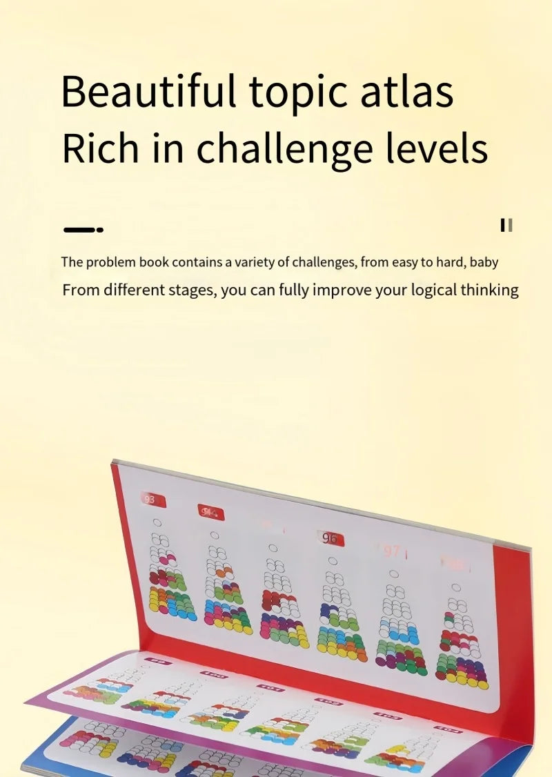 A box of Pyramid Bead Logic Puzzle containing various challenges and puzzles.