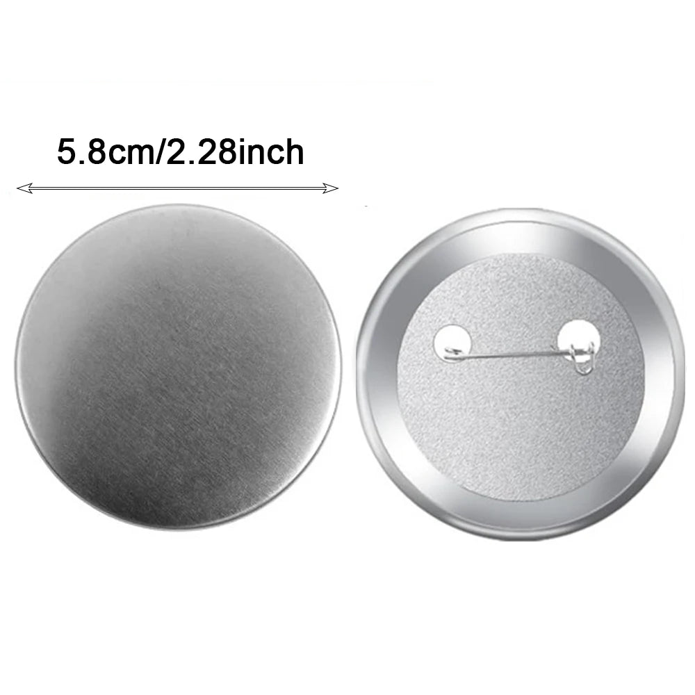 Blank Badge Making Kit with Metal Pin Backs and Paper Inserts