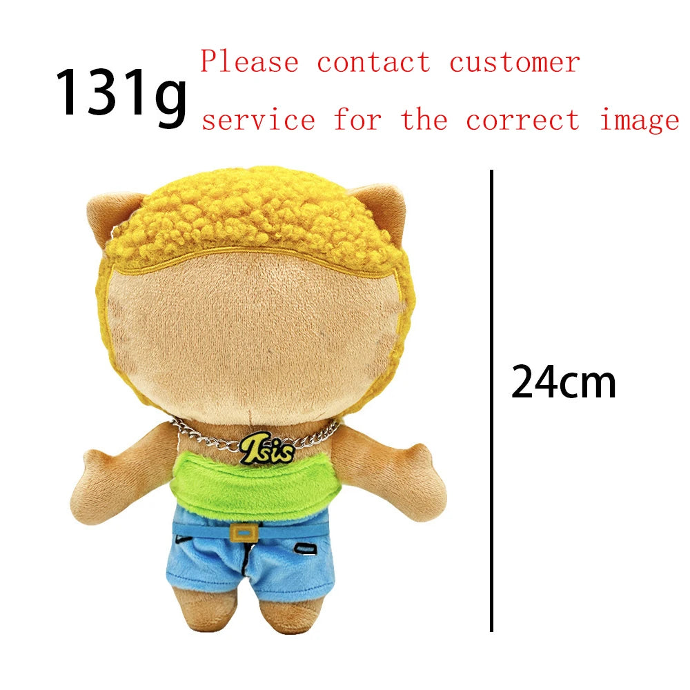 A plush doll resembling Eminem, XXXTentacion, and Frank Ocean characters in various outfits.