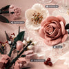 Pink Rose Bouquet Building Block Set