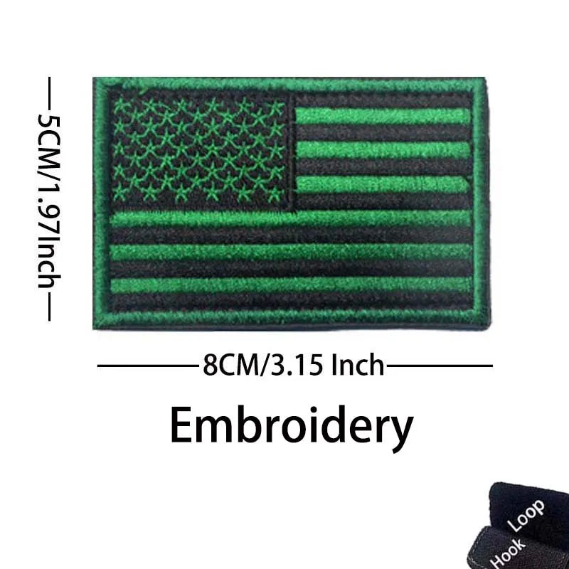 Reflective American Flag Tactical Patch with Glow-in-the-Dark Detail