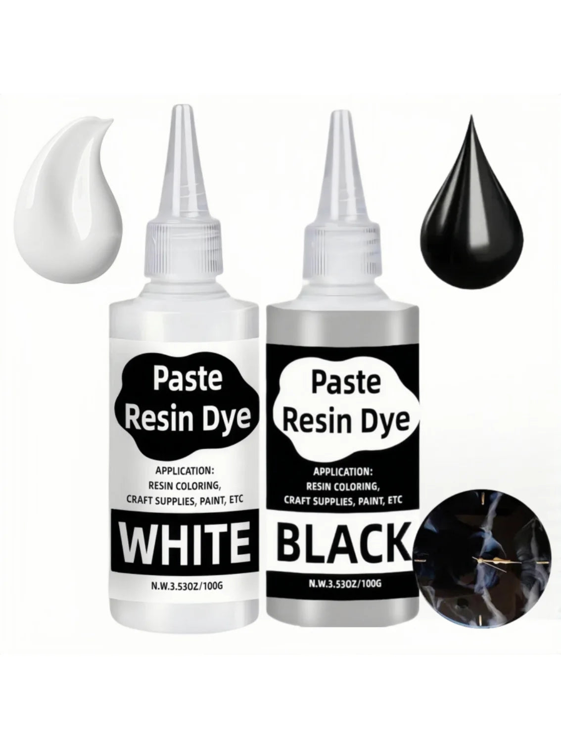 Concentrated Epoxy Resin Pigment Paste Set – Black & White